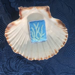 broche paillette verte